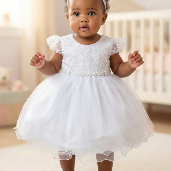 Vestido Menina Bonita Bebe Ana Maria Branco