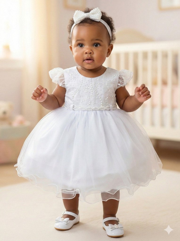 Vestido Menina Bonita Bebe Ana Maria Branco